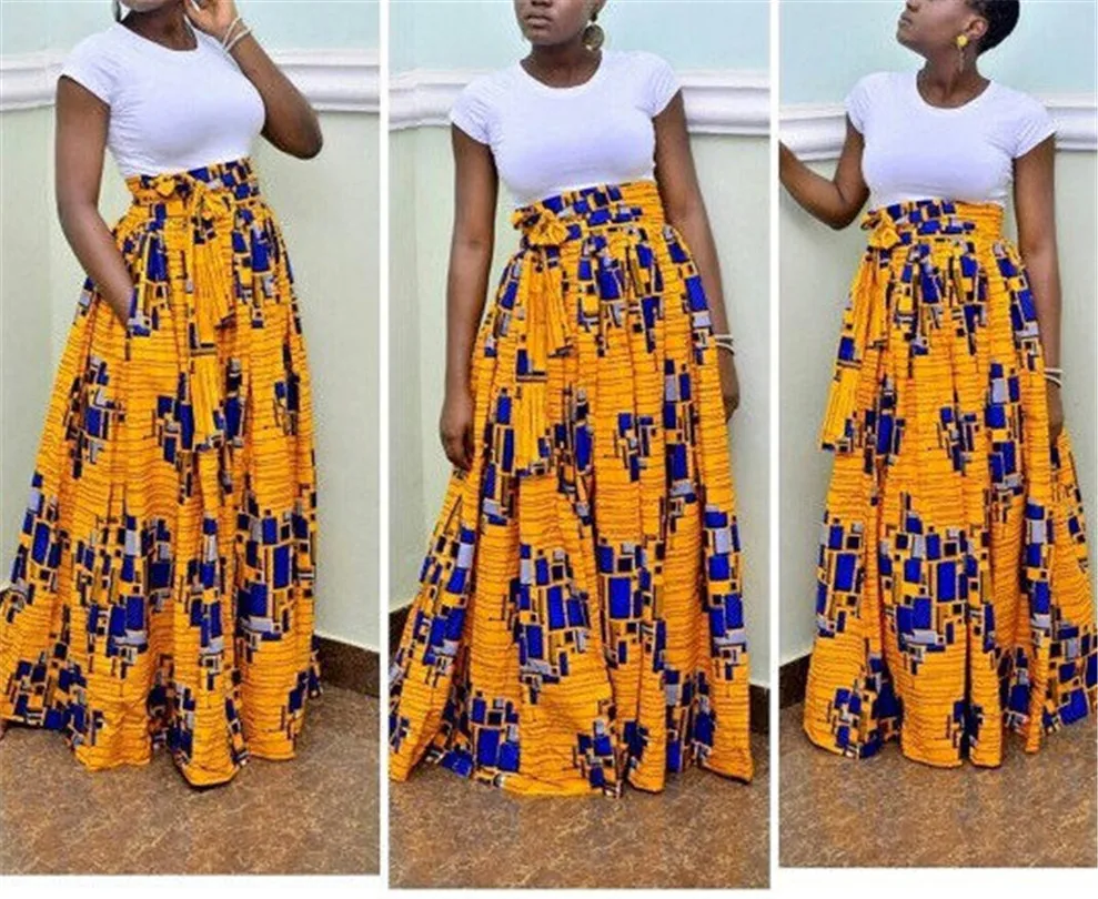 Фото Юбки с принтом Новинка 2020 года Африканские платья для женщин Модные юбки в стиле
