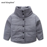 mudkingdom boys girls down coat solid turtleneck long sleeve button solid outerwear for boy autumn winter jacket kids clothes