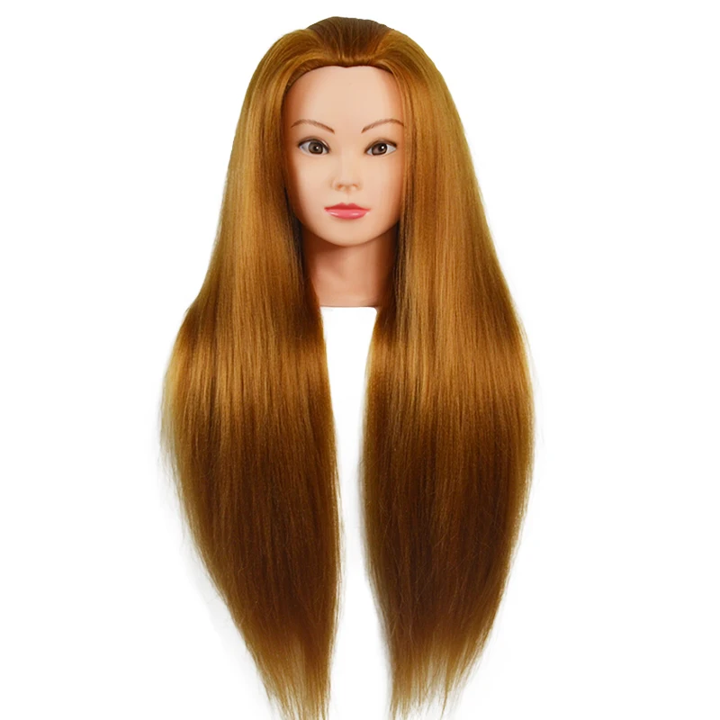 манекен голова парикмахерской с 100% высокотемпературными волосами из