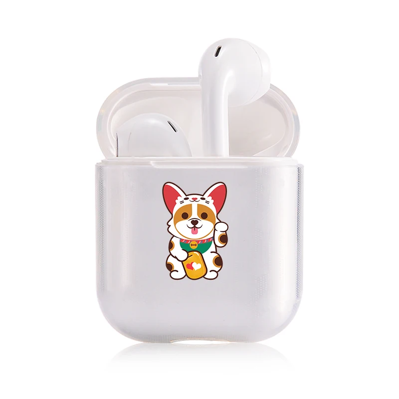 Жесткий прозрачный чехол для наушников Apple airpods 1 чехол Роскошные домашние животные собака корги прозрачный Air Pods чехол для Airpods 2 защитный чехол
