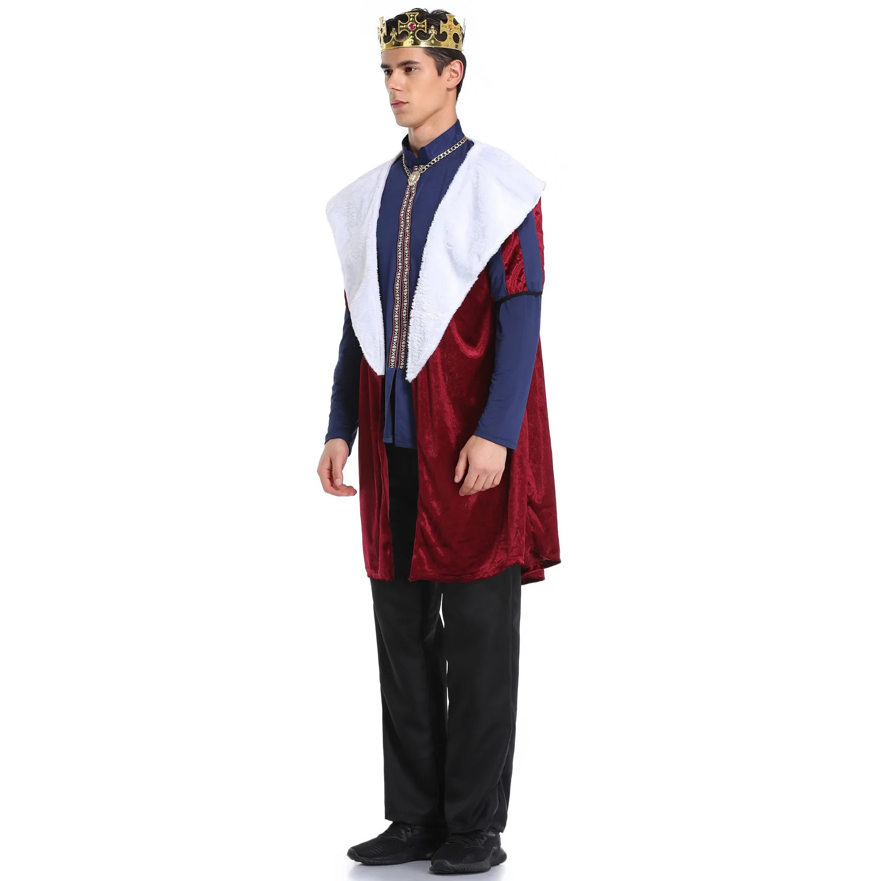 

Male Female Couple's King and Queen Cosplay Fairy Tale Empress Uniforms Halloween Stage Costume