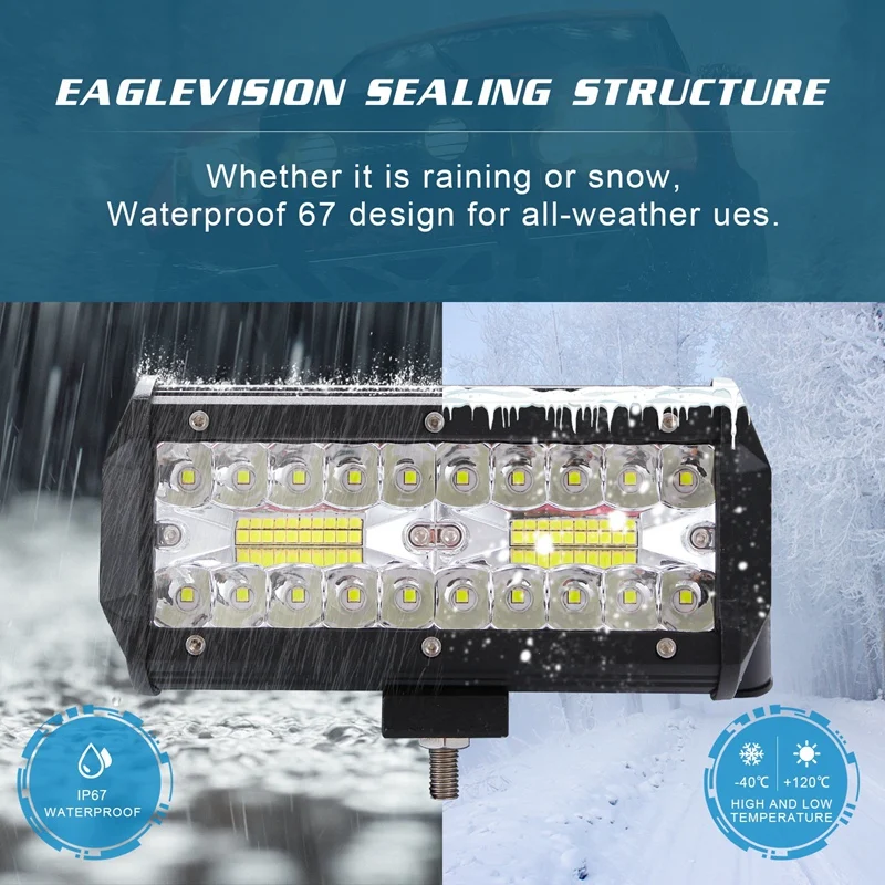 7 дюймовый светодиодный светильник бар 1 шт 400W для бездорожья Led дальнего света s