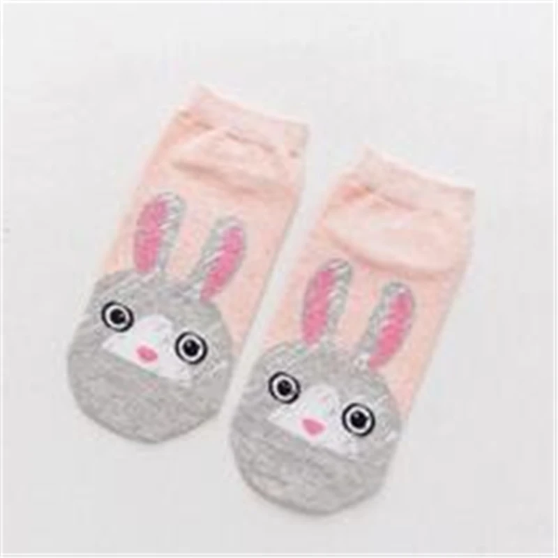 Pink Rabbit Милая Одежда для девочек из хлопка с изображением лисы собаки цыпленок кот», «кролик» женские носки до голени смешные короткие носки Повседневное Pet Носки с рисунком «котята»; носки; Прямая поставка - Color: Pink Rabbit
