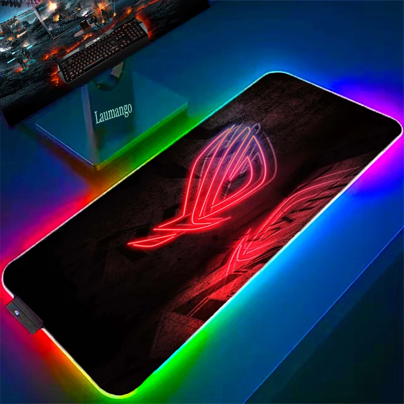

Игровой коврик для мыши Asus Rog с аниме, большой Настольный коврик RGB, Настольный коврик, Стич, компьютерные игровые аксессуары, коврик для мыши...