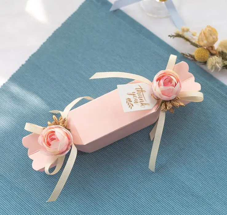 light pink flower 1 шт. цветок высокого качества коробка для свадебных сувениров и сумок милые подарочные коробки для конфет для свадебных бирок День рождения сувениры для гостей вечерние мероприятия - Цвет: light pink flower