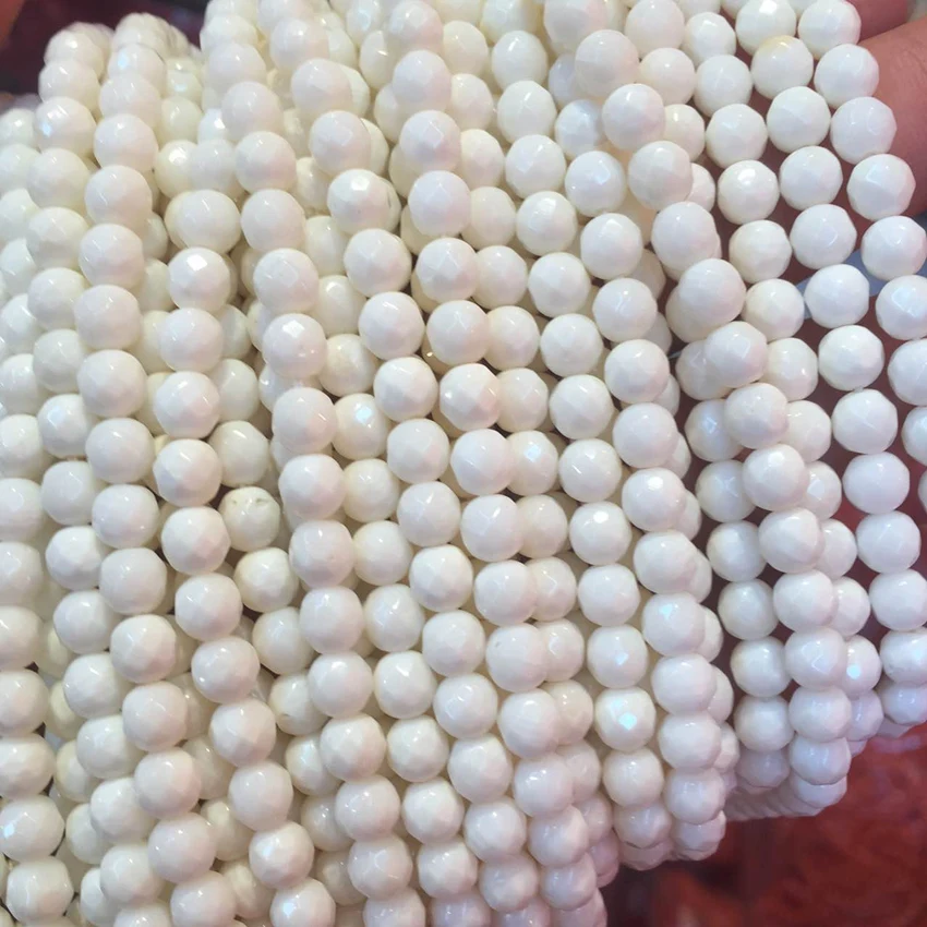 

3 color natural red white orange coral stone 3 4 5 6 7 8 9 10mm round faceted loose beads diy jewelry 15inch B654