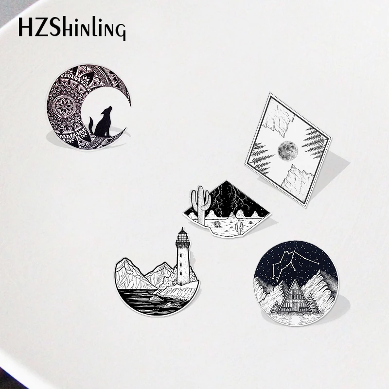 Акриловые солнцезащитные очки Цвет оранжевый Плотная шпильки Moon Walk/Черный и