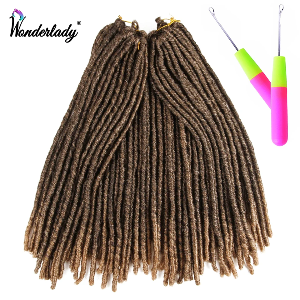 WonderLady 20 дюймов искусственные локоны в стиле Crochet косички Омбре цвета мягкие