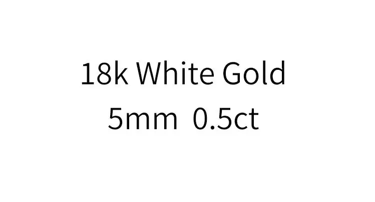 White Gold 0.5ct 18 К белое золото серьги-гвоздики с муассанитом серьги белый Муассанит 1.0CT 6,5 мм Помолвочные Свадебные для женщин - Цвет камня: White Gold 0.5ct