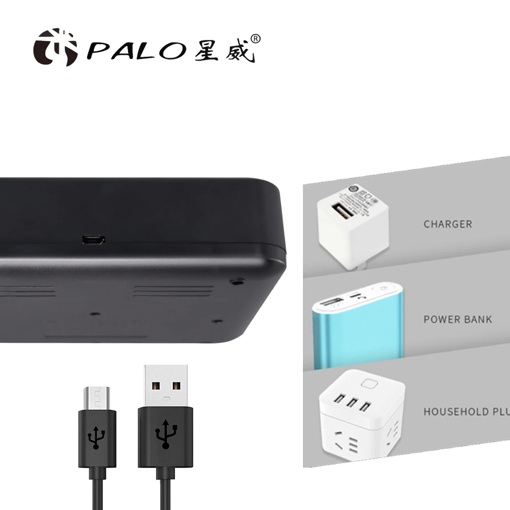 USB 8 слотов для AA AAA 2A 3A Sc C D размер перезаряжаемая батарея ЖК-дисплей Usb быстрое умное зарядное устройство для 1,2 в ni-MH ni-Cd