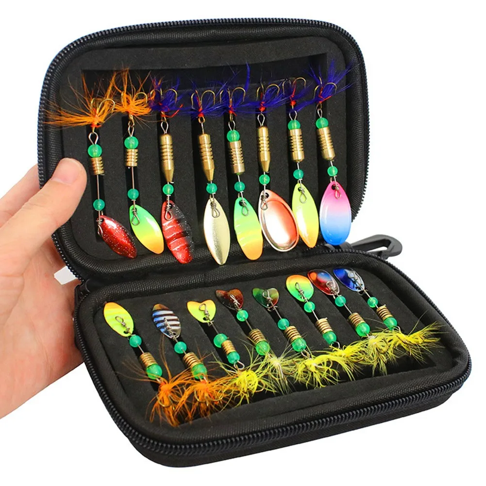 

16pcs/set Fishing Lures Durable Metal Spinner Baits Tackle Crankbait Spoon Trout With Fishing Lures Box