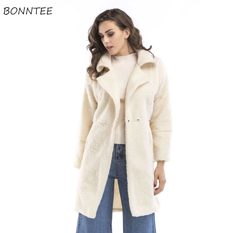 Парка женская однотонная трендовая простая теплая куртка из овечьей шерсти