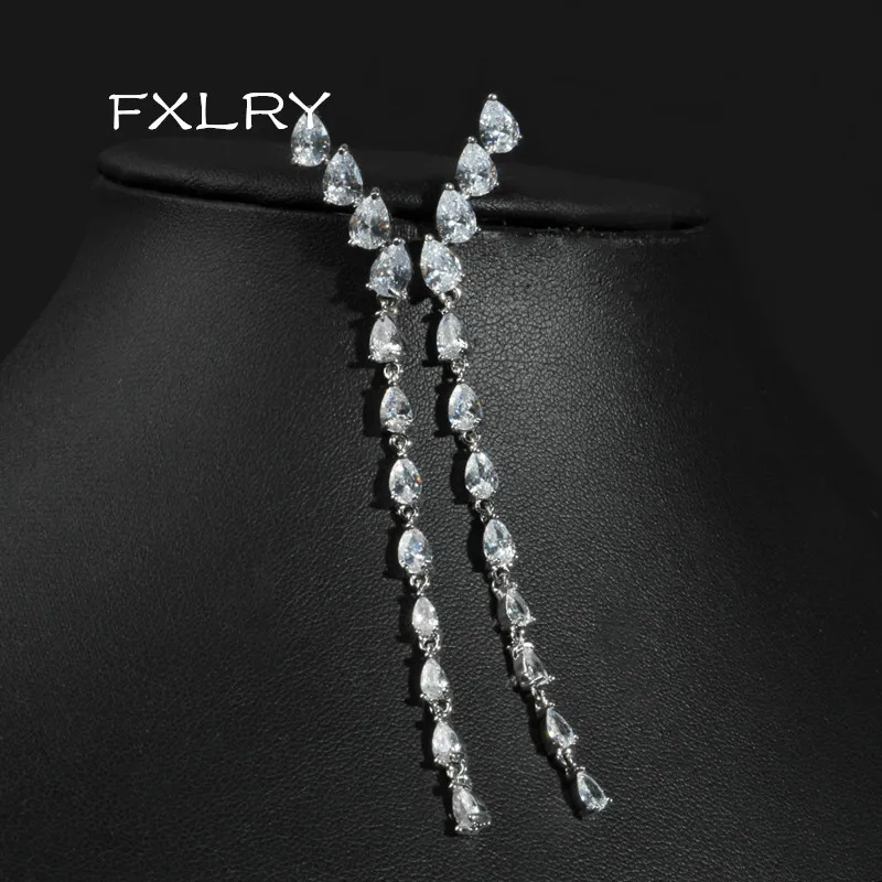 FXLRY Новый дизайн Индивидуальный белый цвет AAA кубический циркон Капля воды