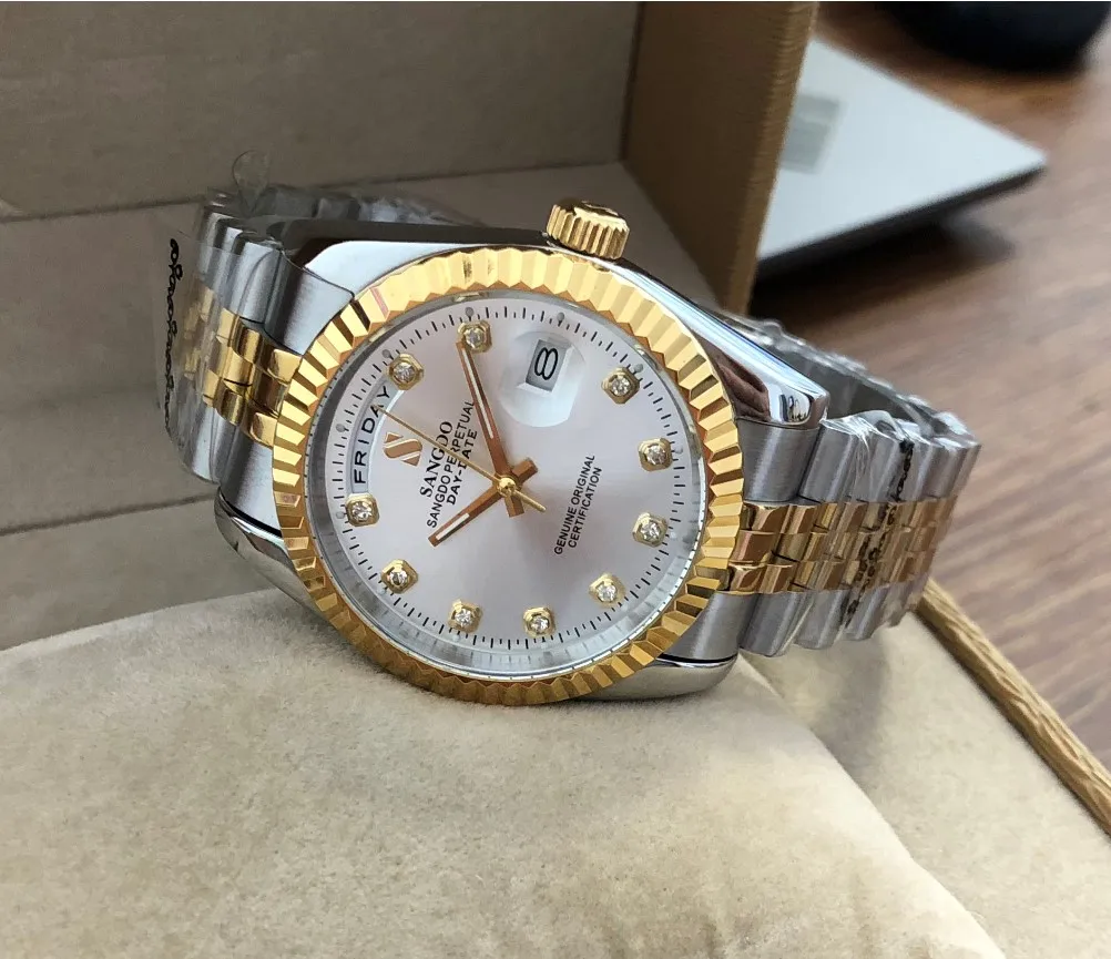 Мужские механические часы SANGDO Роскошные автоматические с автоподзаводом и