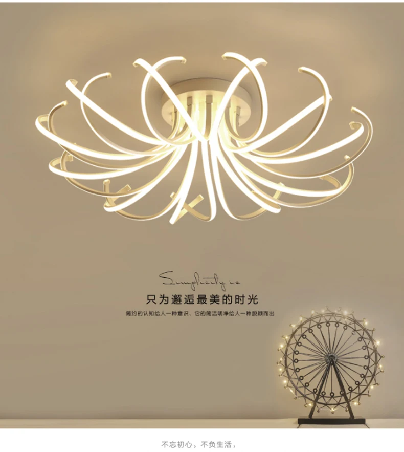 New Nordic LED chandeliers can be used in modern living room bedroom dining aisles with suspended acrylic dimming chandeliers
