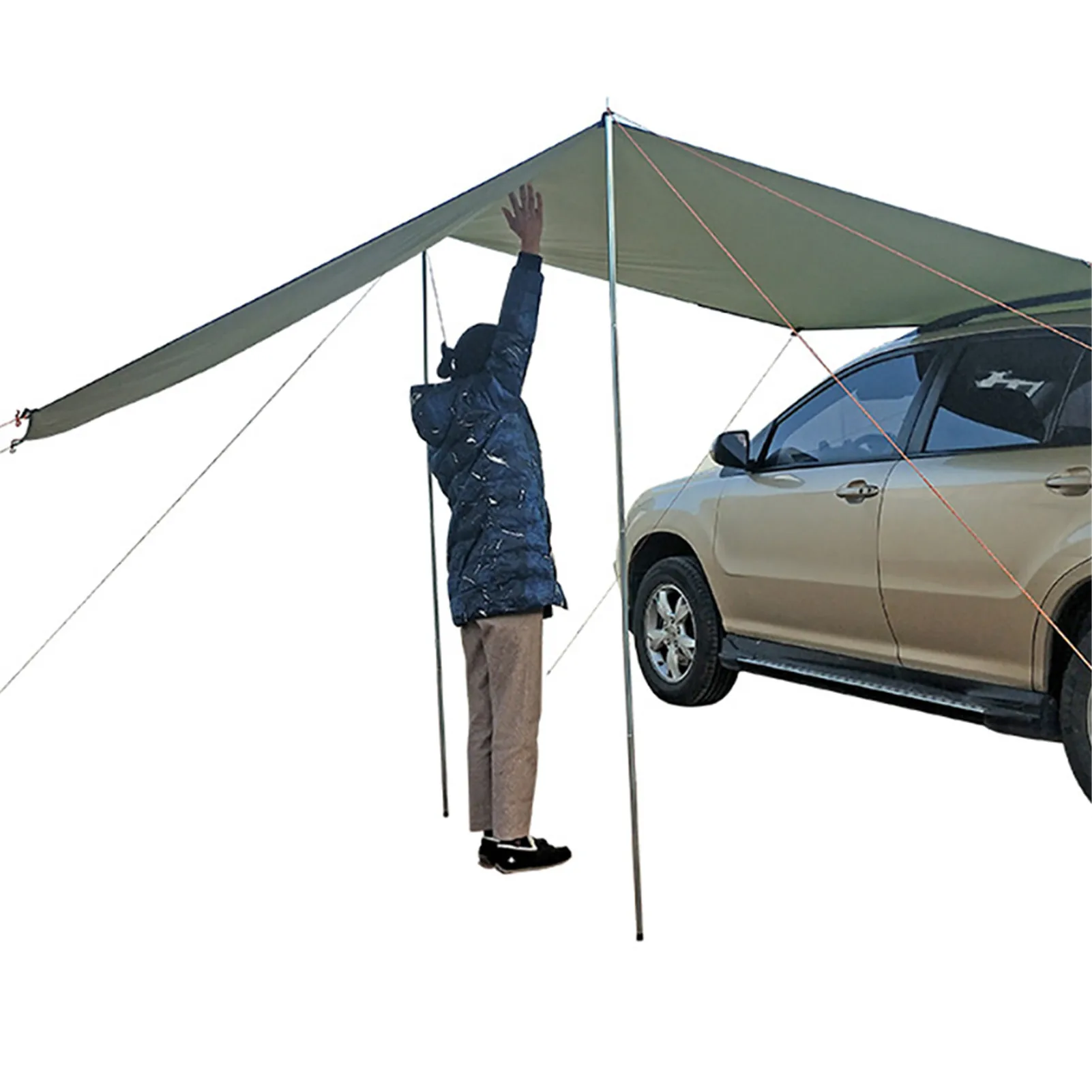 

Car Awning Sunshade Waterproof Sunscreen And Windproof Portable Camping Tent Automobile Rooftop Rain Canopy Outdoor Activities