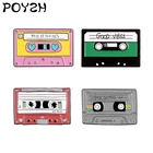 Эмалированная брошь в 4 стилях с магнитной лентой, хороший подарок для друзей, которым нравится прослушивание музыки