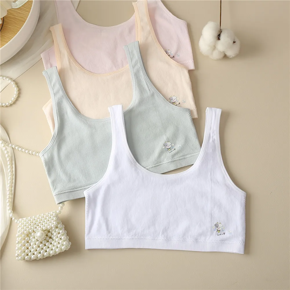 

Бюстгальтер для девочек-подростков, бесшовный хлопковый дышащий жилет для учащихся средней школы, нижнее белье