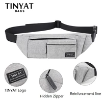 TINYAT Men Women Waist bag pack bag for mens belt for Phone Money Light Belt bag with 4 pockets Travel Casual Belt Pouch 017kg