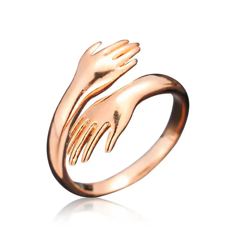 

Silverlina Silver Rose Wrap Hands Ring