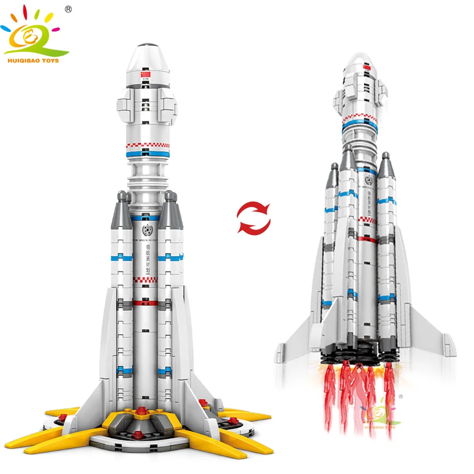 

HUIQIBAO TOYS 332pcs Wandering Earth Rocket Model Building Blocks Space Aerospace Shuttle Astronaut City Brick for Children Gift
