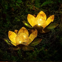 solar decorative light led metal solar lotus flower lights for outdoor glass ball path street water surface decoration lighting