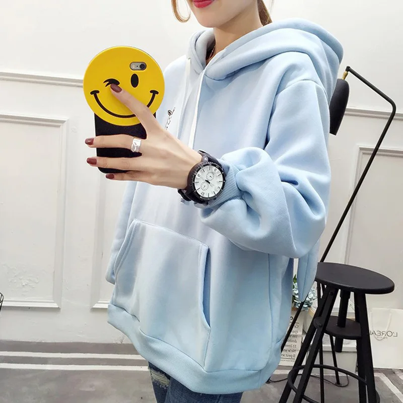 Kawaii Кролик толстовки с ушами Толстовки Для женщин Повседневное свободные