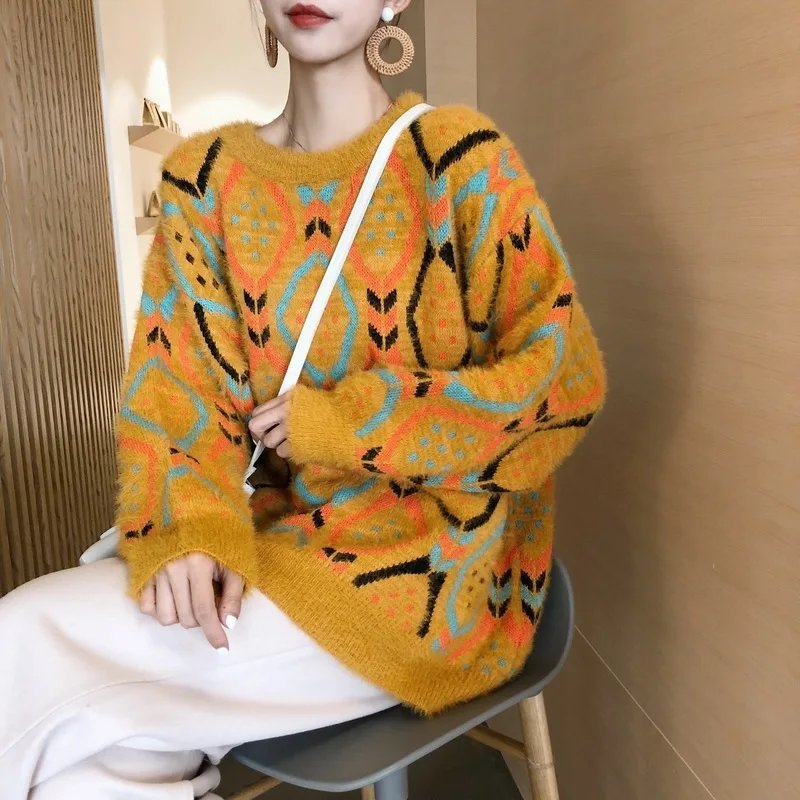 [EWQ милые женские туфли с круглым вырезом узором &quotромбиками&quot рукавами летучая