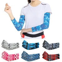 1 pair arm sleeves sun uv protection absorbent printing running cycling sleeves cover outdoor cycling running cool arm sleeves