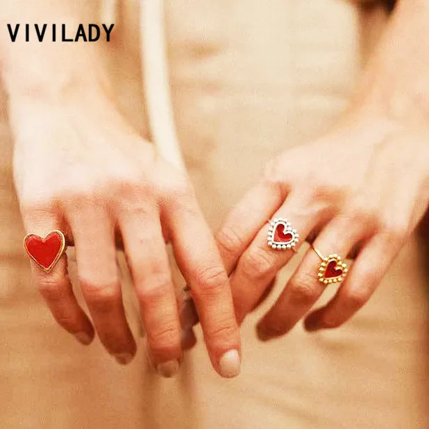 VIVILADY милое 7 # цветное эмалированное сердце из сплава очаровательные женские