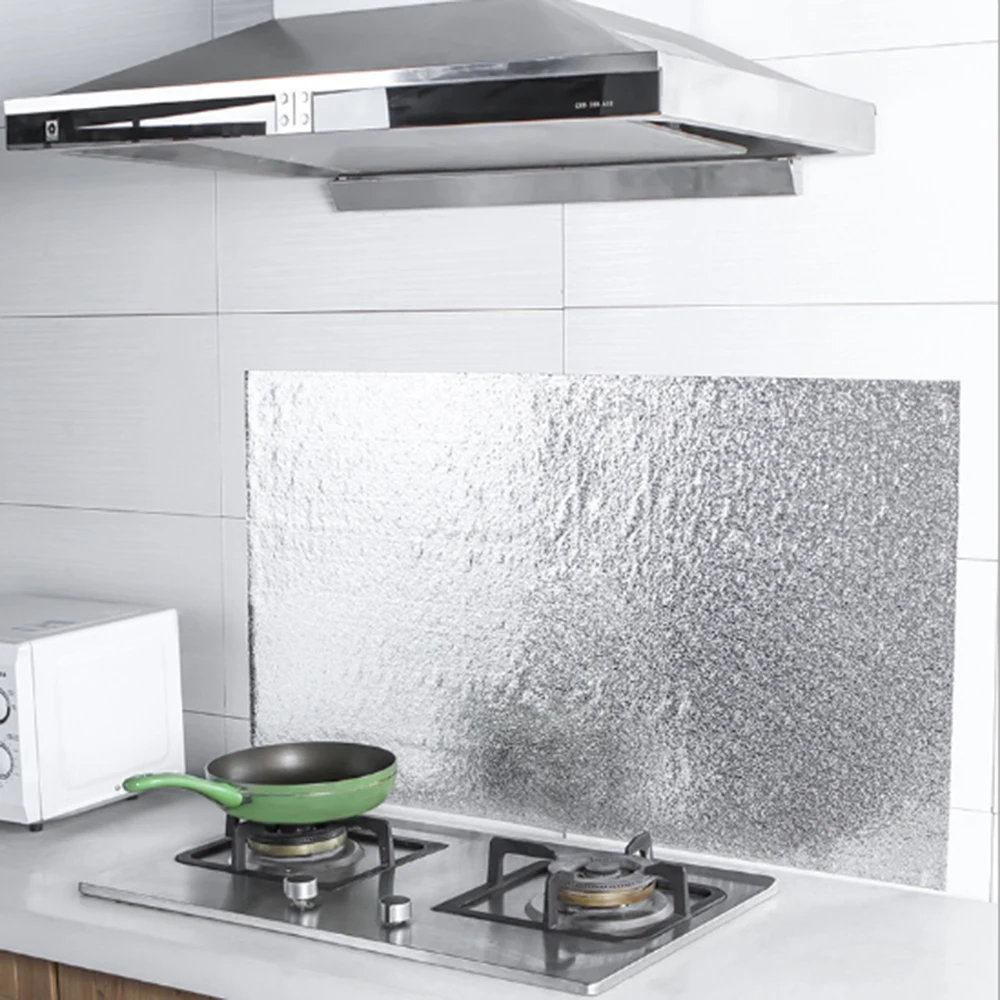 Кухонная алюминиевая фольга наклейка для плиты маслостойкая водостойкая шкафа