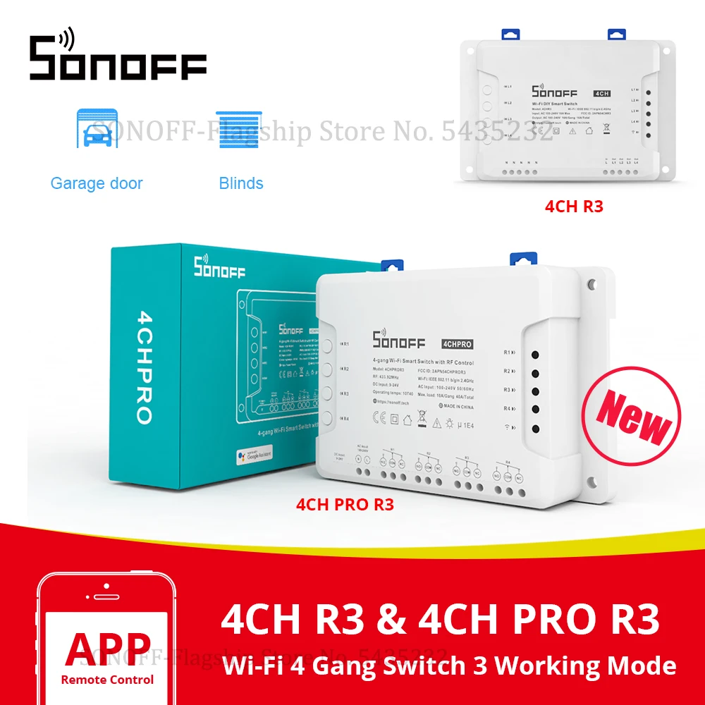 Itead SONOFF 4CH R3/ PRO R3 Wifi переключатель модуль 4 Gang Wi Fi DIY Smart Switch APP Голосовое управление
