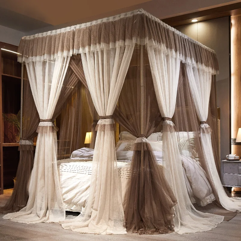 

Luxury Mosquito Net Bed Single Double King Midge Insect Screen Mesh Tent Lace Curtains Mosquito Net Big Mosquitera Bedding EH50M