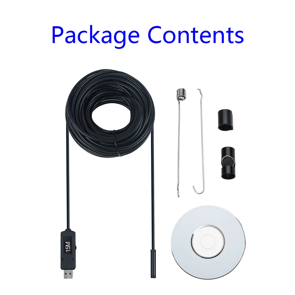

7mm YPC-001-15M USB Endoscope 6LED Light Camera Pipe Inspection Video Waterproof