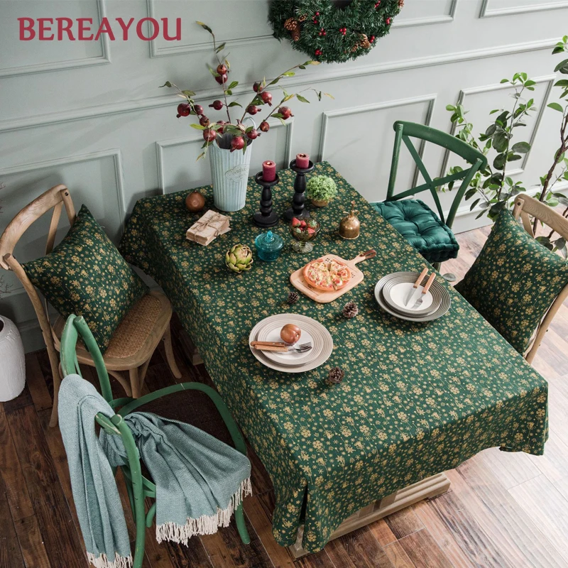 Скандинавские рождественские скатерти из хлопка и льна с японским принтом