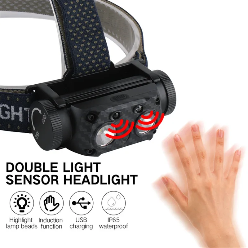 Налобный фонарь с ИК датчиком движения макс. 21700 лм|Налобные LED-фонари| |