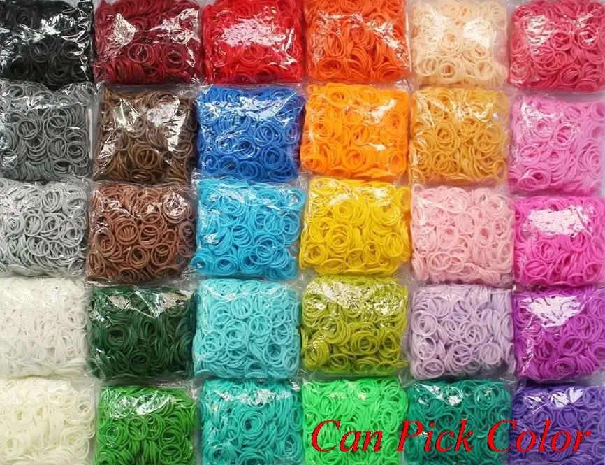 

jk6nbs 600 bands+24 S-Clips/pack Elastic Rubber Candy Colorful Bracelet Loom Bands Multy kids gift Silicone Christmas