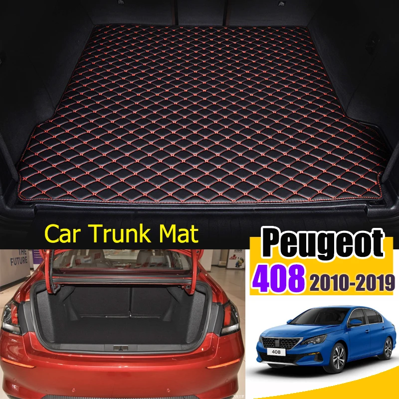 Кожаная подкладка для багажника автомобиля напольный коврик Пежо 408 2010-2019 |