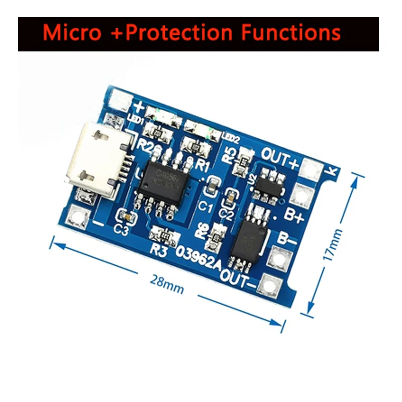 Зарядная Плата USB Type-C Micro 5 В 3 А модуль зарядного устройства для литиевой батареи