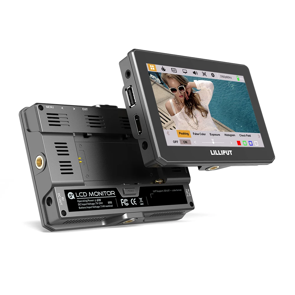 Новый HDMI-монитор LILLIPUT T5 4K 60 Гц вход 5 дюймов для камеры DSLR полевой монитор 3D LUT HDR