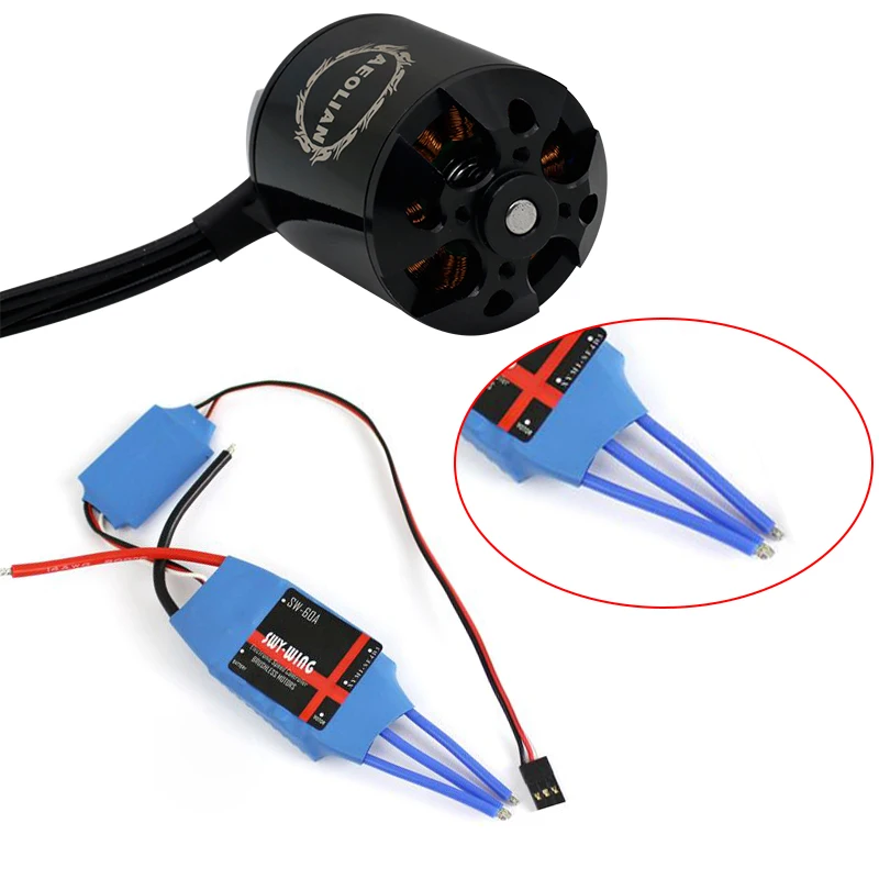 Электродвигатель outrunner 3548KV900 с контроллером скорости ESC 60A для самостоятельной