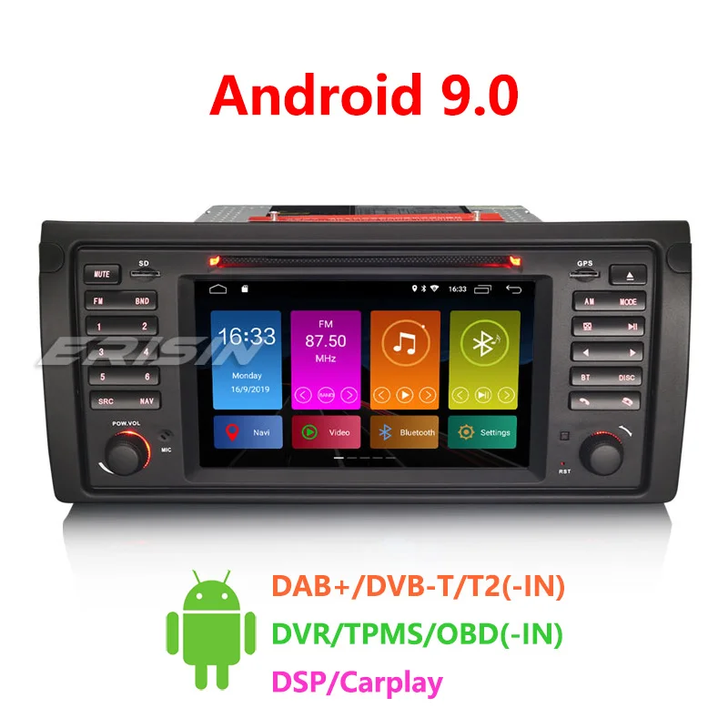 Erisin ES3153B DSP Carplay Android 9 0 Автомагнитола стерео для BMW 5er E39 E53 X5 M5 7 дюймов gps wifi
