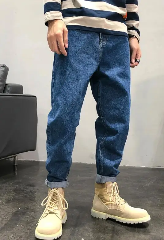 Men's Retro Jeans Street Fashion Casual Denim Trousers Small Feet Loose Jeans Baggy Jeans