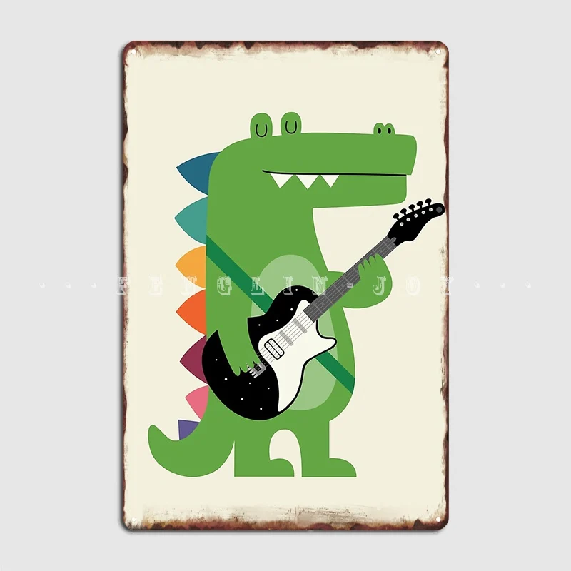 

Croco Rock металлическая вывеска настенная пещера клубный бар забавная Картина Декор жестяной знак постер
