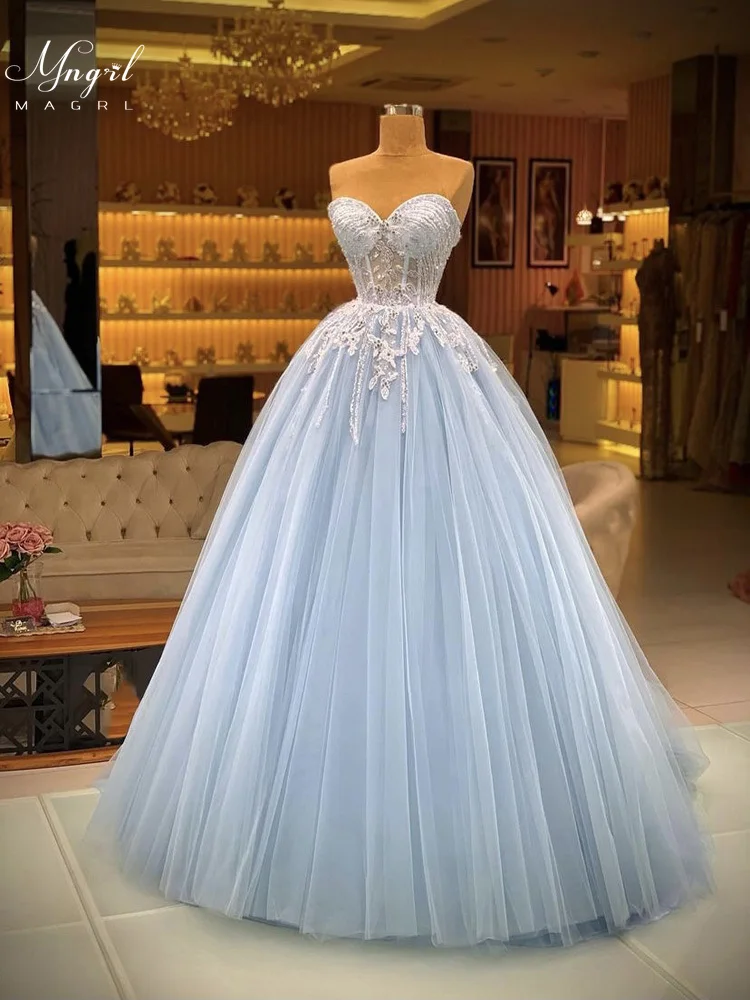 

MNGRL Luxury Evening Dress One-shoulder Long Sleeves Hand-applied Diamonds Glittering 2021 New Evening Dress Party Dress