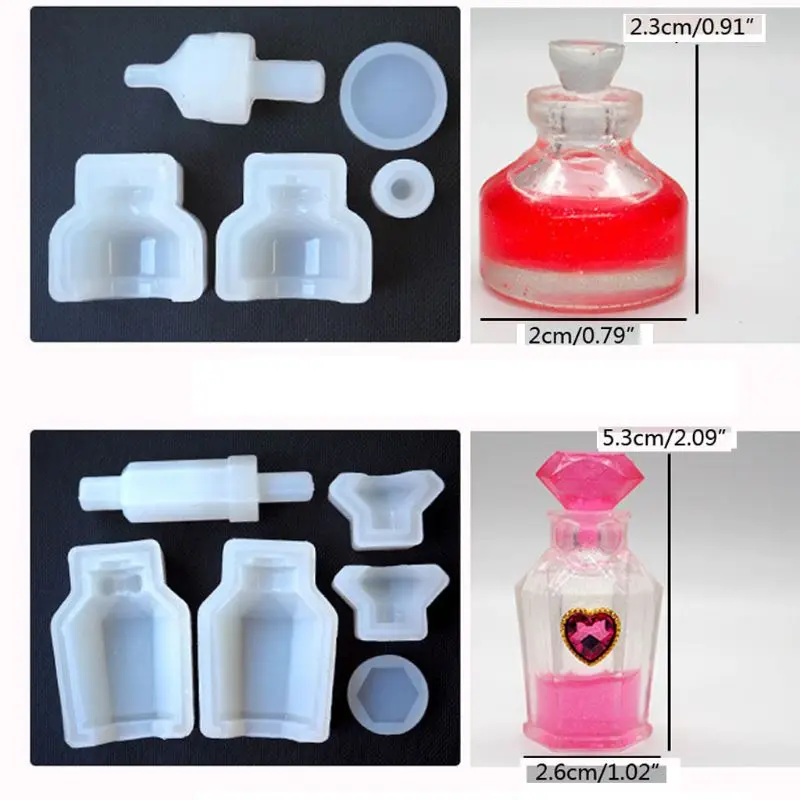 

Pack of 5 Handmade Small Bottle Container UV Resin Epoxy Resin Casting Mould Silicone Mold Jewelry Casting Art Craft