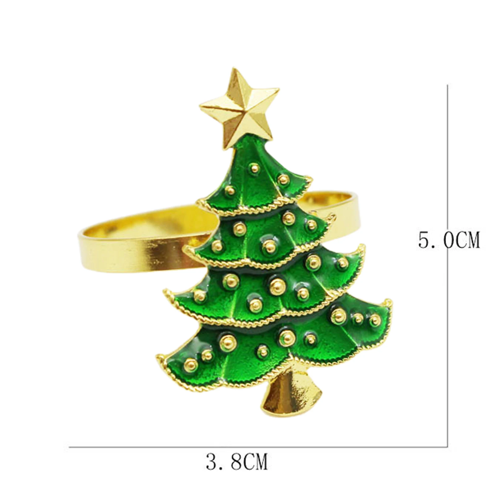 

6Pcs Christmas Tree Napkin Ring Holder Buckle Retro Elegant Desk Decoration