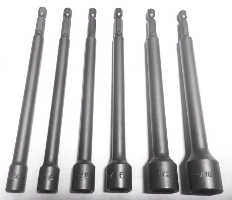 

6pc 6 Magnetic Nut Driver Setter Power Drill Bit Holder Quick Release Hex Shank