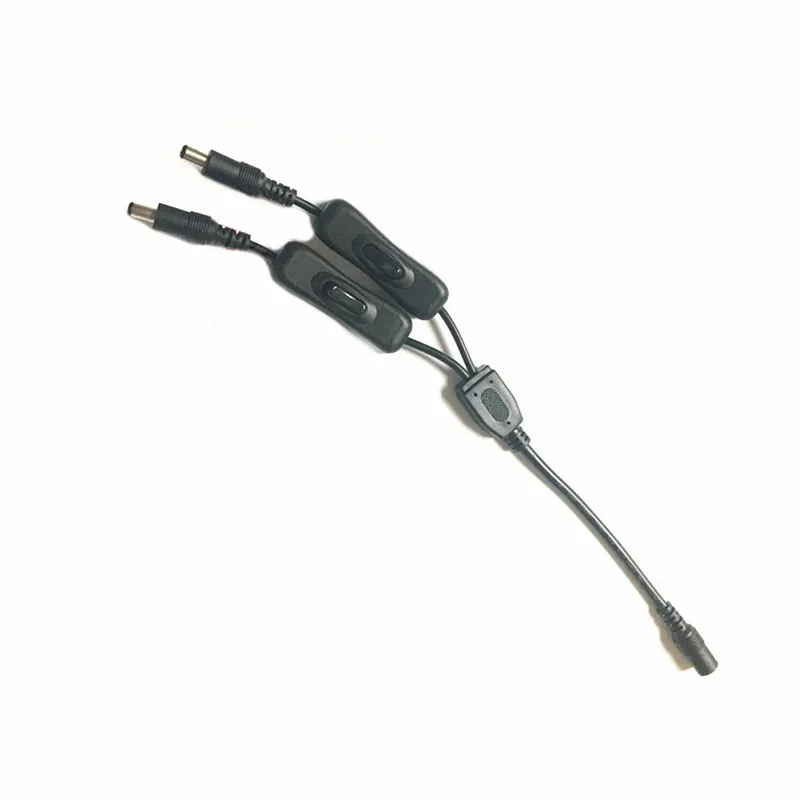 

CLAITE DC12V 1 Female To 2 Male DC Power Supply Connector Switch for CCTV Camera LED Strip Light 5.5*2.1mm