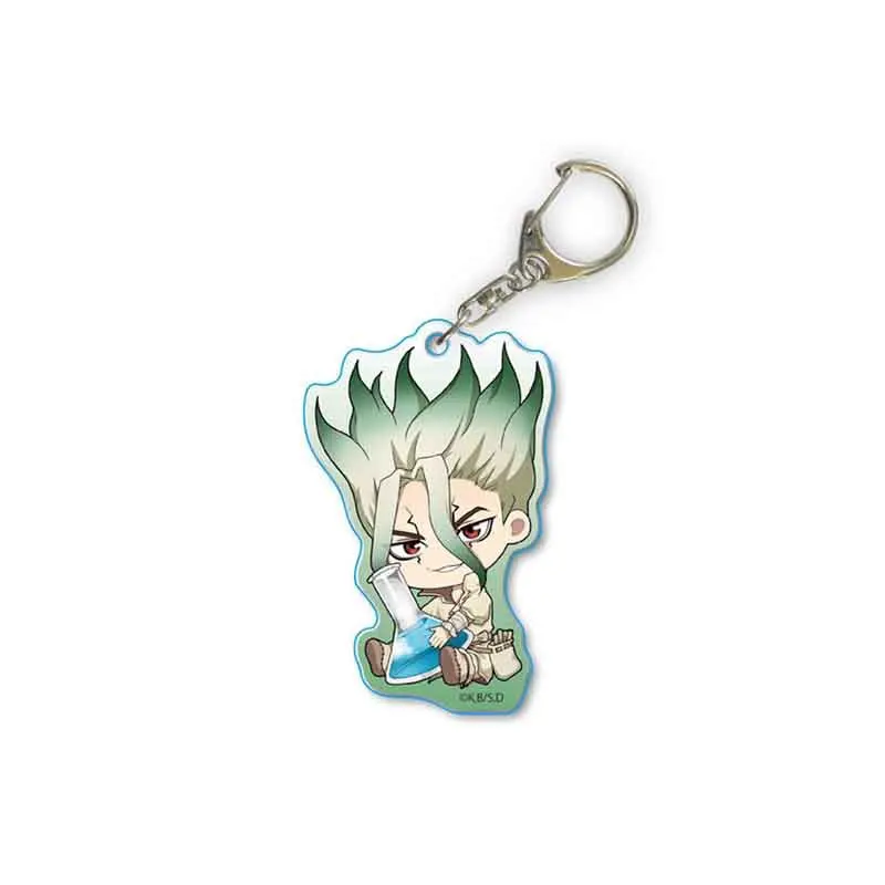 

2020 Cartoon Dr.Stone Keychain Double Sided Acrylic Figure Keyring Pendant Anime Accessories Cosplay Fans Gift Keychains Jewelry